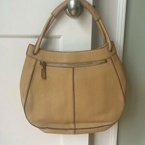 Tan pebble leather Cole Haan purse